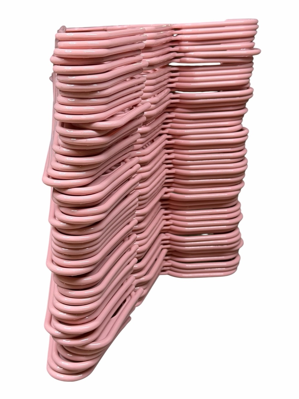 Lot of 50 Mainstays Plastic Notched Adult Hangers in Pearl Blush - Picture 6 of 8